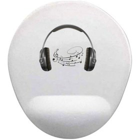 Resim Headphone Oval Bilek Destekli Mouse Pad Mousepad 