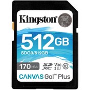 Resim KINGSTON 512GB CANVAS GO+ SDG3/512GB SDHC HA IZA KARTI 