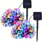 Resim SolarFlora LED Güneş Enerjili Çiçek Dizisi Işıkları, Çok Renkli Plastik Çiçek Bahçe Işıkları, 600mAh Nikel Pil, Düğme Kontrolü, Uzay Temalı, Çıkarılabilir Olmayan Fotovoltaik Modül, Düğün Dekoru İçin İdeal 