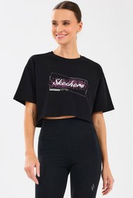 Resim SKECHERS Kadın Crop Fit Graphic Tişört 