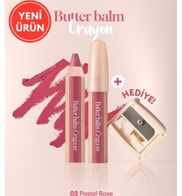 Resim Clio Kremsi Renkli Dudak Balmı + Kalemtıraş Clio Butter Balm Crayon 003 Pastel Rose 003 