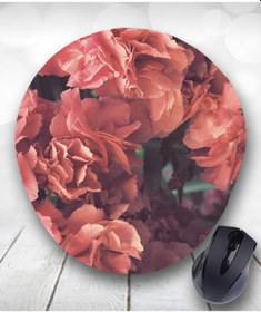 Resim Gül Baskılı Oval Bilek Destekli Mouse Pad Mousepad 