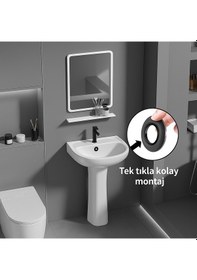 Resim Siyah Renkli, Şık Tasarımlı, Estetik Ve Uyumlu Lavabo Taşma Yüzüğ Siyah 