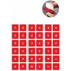 Resim Enhavalı Büyük Boy Gotik Font Harf Geçici Dövme Kına Şablonu 5'li 