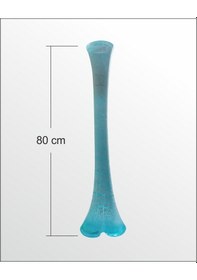 Resim Uzun 80 Cm Çatlatma Buz Mavi Renk Su Geçirmez Canlı Çiçeklik Vazo 
