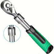 Resim 1 adet Dayanıklı Çelik 72-Dişli Teleskopik Ratchet Anahtarı, Hızlı Çıkarma ve Tersine Çevirme Mekanizması ile, 1/4 İnç - Verimli ve Uzun Ömürlü Performans 