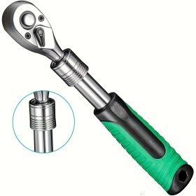 Resim 1 adet Dayanıklı Çelik 72-Dişli Teleskopik Ratchet Anahtarı, Hızlı Çıkarma ve Tersine Çevirme Mekanizması ile, 1/4 İnç - Verimli ve Uzun Ömürlü Performans 