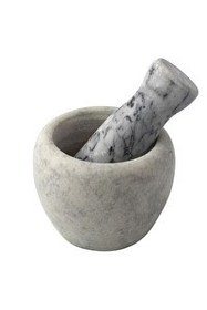 Resim Mithra Life MIT1252 Lüks Doğal Desenli Açık Gri Mermer Oyma Havan ve Tokmak 