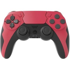 Resim Şarap Kırmızısı-kablosuz Denetleyici Bt Gamepad Ps4 Ps3 Konsolu Pc Joystick Dokunmatik Yüzeyli 6 Eksenli Gyro Çift Titreşim Gecikmesi Ücretsiz Gamepad 