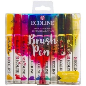 Resim Talens Ecoline Brush Pen Fırça Uçlu Kalem Seti 10 Renk Handletter 