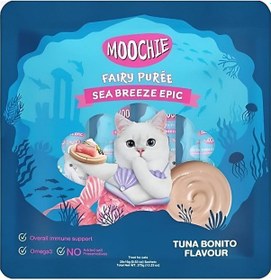 Resim Moochie Çizgili Ton Balığı Aromalı Krema Kedi Ödülü 25 X 15gr 