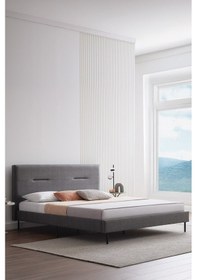 Resim Sovene Başlıklı Karyola 2'li Set - Koyu Gri 