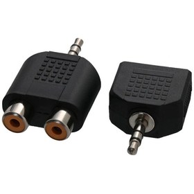 Resim 3,5mm stereo dişi to 2x RCA erkek ses çevirici adaptör 