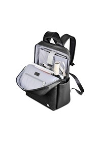 Resim Wiwu Osun Serisi Metal Logolu Pu Deri Laptop Sırt Çantası Siyah Siyah 