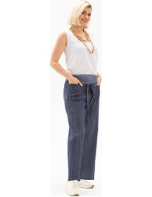 Resim Eliş Şile Bezi Unisex Şile Bezi Balıkçı Pantolon Indigo Indg 