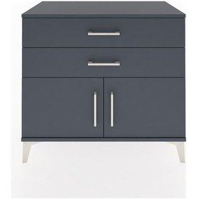 Resim Hyperion Şifonyer 2 Çekmeceli 2 Kapaklı 88x44x80 Antrasit-antrasit Antrasit 