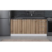 Resim Minar 180 Cm Mutfak Dolabı Beyaz Dore 180-D2-Alt Modül Beyaz 