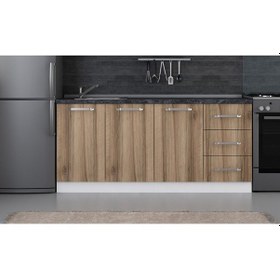 Resim Minar 180 Cm Mutfak Dolabı Beyaz Dore 180-D2-Alt Modül Beyaz 