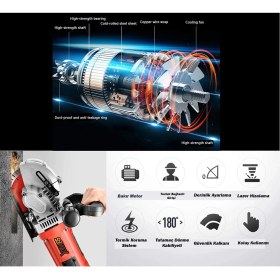 Resim Stilmax Elektrikli Duvar Oluk Kanal Açma ve Kablo Yerleştirme Makinesi 42MM 3500 Watt 6.5kg + Lazer Hizalama 