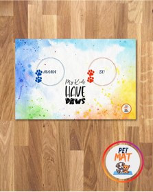 Resim MEVESE Petmat Kedi Mama Paspası , Kaymaz Taban , Yıkanabilir , Evcil Hayvan Paspası 023-MULTİ 