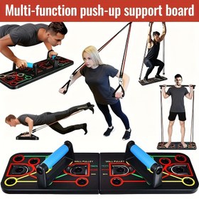 Resim Yeni Push-Up Tahtası Fitness Seti Evde Egzersizler İçin, Göğüs, Karın ve Sırt Kaslarını Hedef Alır, Push-Up Standı ile. 
