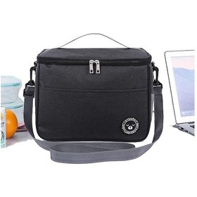 Resim Siyah Büyük Yalıtımlı Öğle Yemeği Çantası Yetişkin Çocuk Erkek Termal Serin Sıcak Gıda Saklama Kutusu S Siyah 