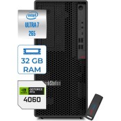 Resim Lenovo Thinkstation P2 Tower Gen 2 Intel Core Ultra 7 265 32GB Ddr5 4tb SSD 8GB/RTX4060 Windows 11 Pro Masaüstü Iş Istasyonu 30JQ003PTRP12 + Zettausb 