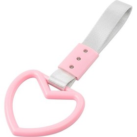 Resim Gajeena Pembe Pvc Emniyet Halkası - Siyah/beyaz Kayışlı Araç İçi Çekme Halkası 