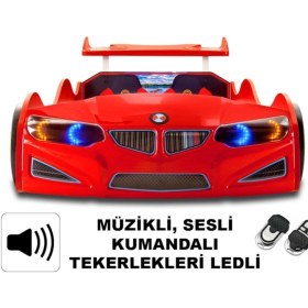 Resim inegoldeneve Gt1 - Bmw - Kırmızı Arabalı Yatak - Araba Karyola - M7 Serisi - Full Ledli 