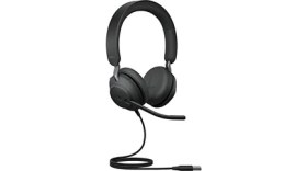 Resim Store Fullf Jabra Evolve2 40 Pc Headset - Gürültü Önleyici Microsoft Teams Sertifikalı Kulaklıklar 3 Mikrofon Çağrı Teknolojisi - Usb-A Kablosu - Siyah 
