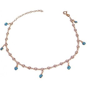 Resim Sallantılı Nazar Boncuğu Gümüş Halhal - Rose 