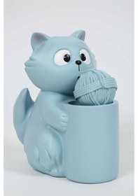 Resim Vitale Polyester Mavi Kedicik Kalemlik 22x15 Cm Ak.kz0022 