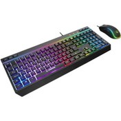 Resim Rampage Km-r57 Siyah Rgb Aydınlatmalı Q Oyuncu Multmedia Klavye Ve 12800 Dpı Mouse Gaming Set Lazer 