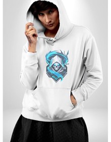 Resim Buzların Efendisi Kurukafa Kadın Erkek Beyaz Kapüşonlu Sweatshirt Hoodie Beyaz 