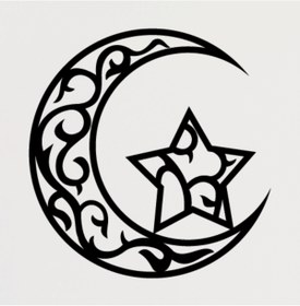 Resim Ogec Worx Hilal Ve Yıldız Duvar Dekor Sticker 60 X 60 Cm 