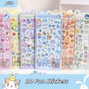 Resim 1 adet Karikatür Temalı 3D Kabartmalı Elmas Stickerlar - Sevimli Hayvan & Yiyecek PVC Çıkartmaları, Yüksek Kaliteli Parlak Yüzey, Canlı Renkler DIY El İşleri için, Scrapbooking, Laptop, Telefon, Su Şişesi Süsleme, Elmas Sanat Stickerları, Laptop Dekorasyonu, Eğlenceli Tasarımlar, Yüksek Kalite Çıkartmalar, Dekoratif Çıkartmalar, Yaratıcı Dekoratörler 