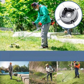 Resim 1 adet Alüminyum Alaşımlı Çim Biçme Makinesi Başlığı, Çim Fırçası Başlığı, Naylon Dizel Biçme Makinesi Başlığı, Genel Çim Biçme Makineleri, Yabancı Bitki Kesiciler, Fırça Kesiciler, Bahçe Araçları için Uygun 
