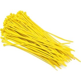 Resim 100x2,5 Sarı Kablo Bağı Cırt Plastik Kelepçe 50 Adet 