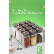 Resim ModaCar Cam Tuzluk Baharatlık – 360° Döner Kapaklı | 3 Delik Tipiyle Ayarlanabilir Akış 12 ADET 