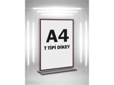 Resim Mesaglass T Tipi A4 Pleksi Föylük Broşürlük-Dikey A4 Föylük-10 Lu Paket 