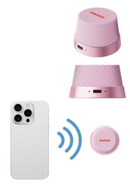 Resim Momax 1-Vibe Go Magnetic Wireless Taşınabilir Gerçek Kablosuz Hoparlör (Pembe) 