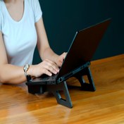 Resim Zümrüt Siyah Taşınabilir-ergonomik Macbook/laptop Standı 