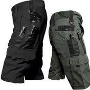 Resim 2 Adet Erkek Taktik Kargo Şortu - %100 Polyester, Düz ve Kamuflaj Desenleri, Nefes Alabilir, Su ve Yırtılmaya Dayanıklı, Ayarlanabilir Bel, Çoklu Cepler, Fermuarlı Sinek, Esnek Olmayan, Tüm Sezonlar, Spor Stili, Kısa Uzunluk 