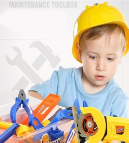 Resim Pilli, 20 Parça Oyuncak Tamir Seti - Darbeli Matkap,testere,çekiç, Pense Ve Fazlası... 