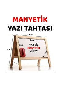 Resim Masa Üstü Mini Manyetik Yazı Tahtası Ahşap 
