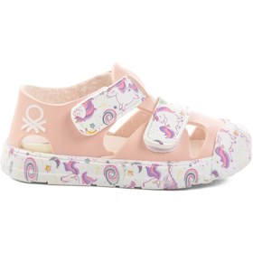 Resim United Colors Of Benetton Pudra Cırtlı Kız Bebek Sandalet BN-1409 B 