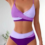 Resim 2025 Yeni Seksi Renkli Bikini İki Parçalı Plaj Giysisi Kadınlar İçin 
