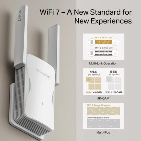 Resim Mercusys ME25BE | BE3600 Wi-Fi 7 Menzil Genişletici | 3600 Mbps Çift Bant Hız | Gigabit Ethernet Port | Easymesh Uyumlu | Akıllı Sinyal Göstergesi | Sinyal Güçlendirici & Access Point 