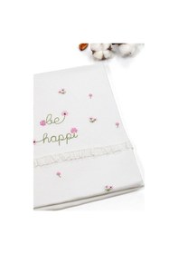 Resim Kız Bebek Çift Katlı Natural Penye Battaniye Stl6698 Beyaz - Fuşya 