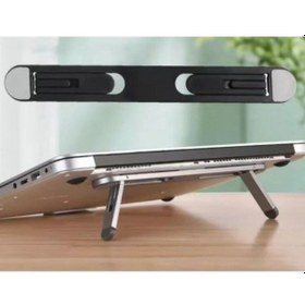 Resim Siyah 2 Kademeli Katlanabilir Ve Yapışkanlı Laptop Standı Renkli 